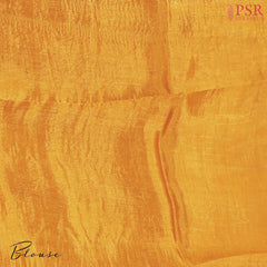 Fiery Yellow Semi Tussar Saree
