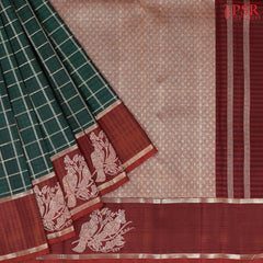 Bottle Green Kanchipuram Silk Saree