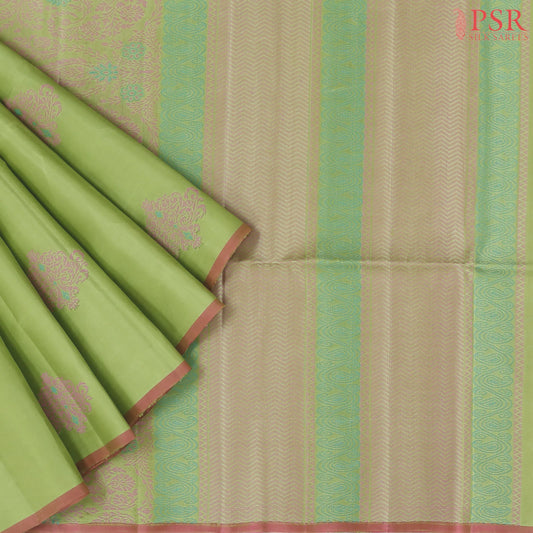 Pistachio Green Soft Silk Saree