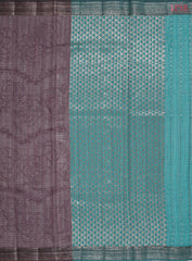 Dark Mauve Purple Semi Dupion Saree