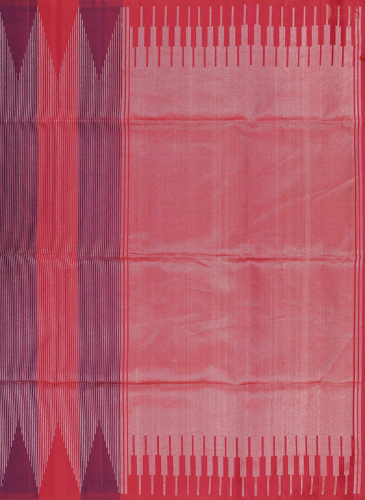Crimson & Dark Purple Soft Silk Saree