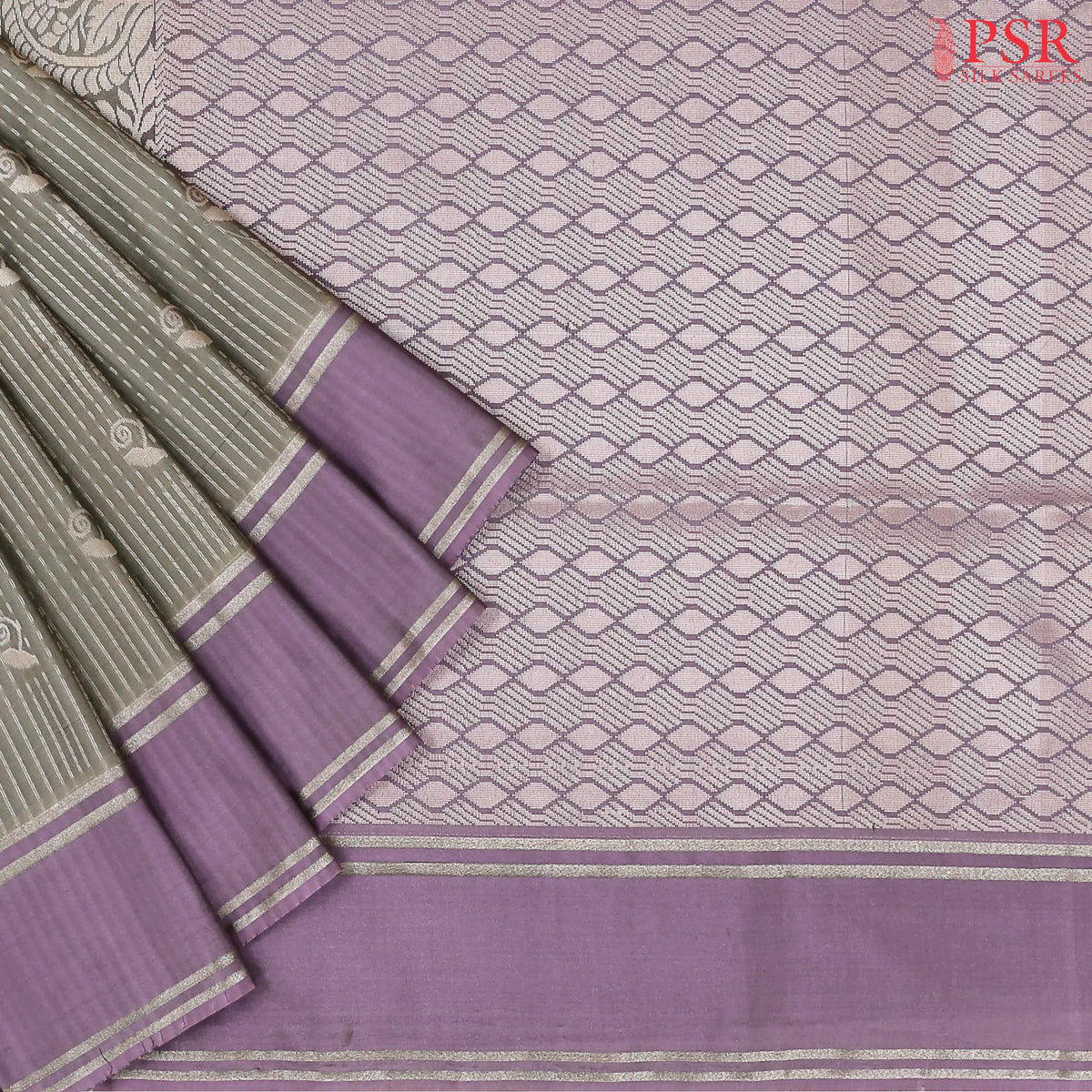 Fossil Grey Soft Art Silk Saree