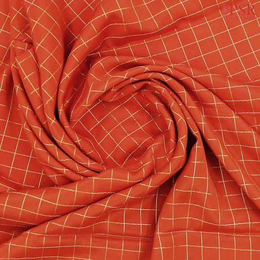 Burnt Orange Mysore Silk Saree