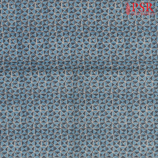 Grey & Blue Jaipur Cotton Print Running Material