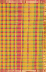 Amber Yellow Mangalagiri Cotton Saree