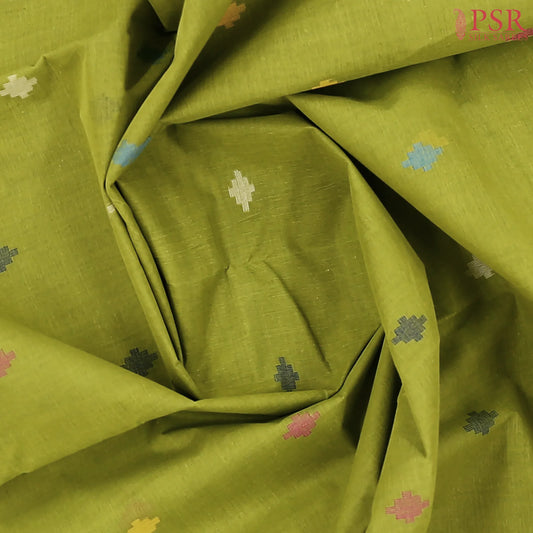 Olive Green Bengal Cotton Saree