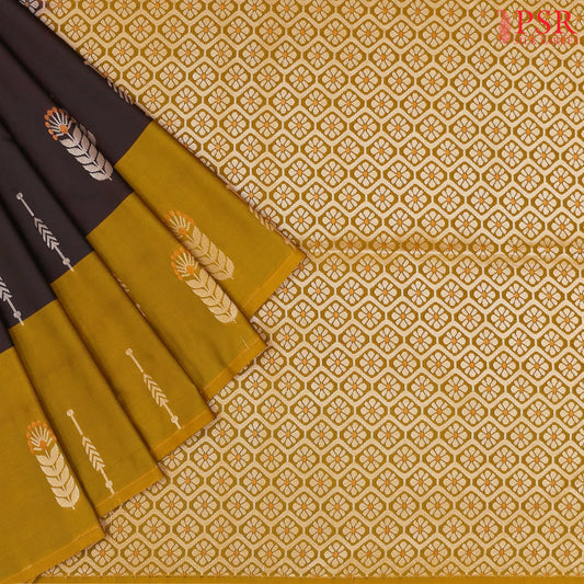 Dark Brown Soft Art Silk Saree