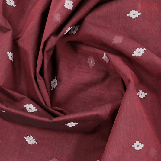 Maroon Bengal Cotton Saree