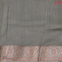 Dark Fossil Grey Chanderi Silk Cotton Saree
