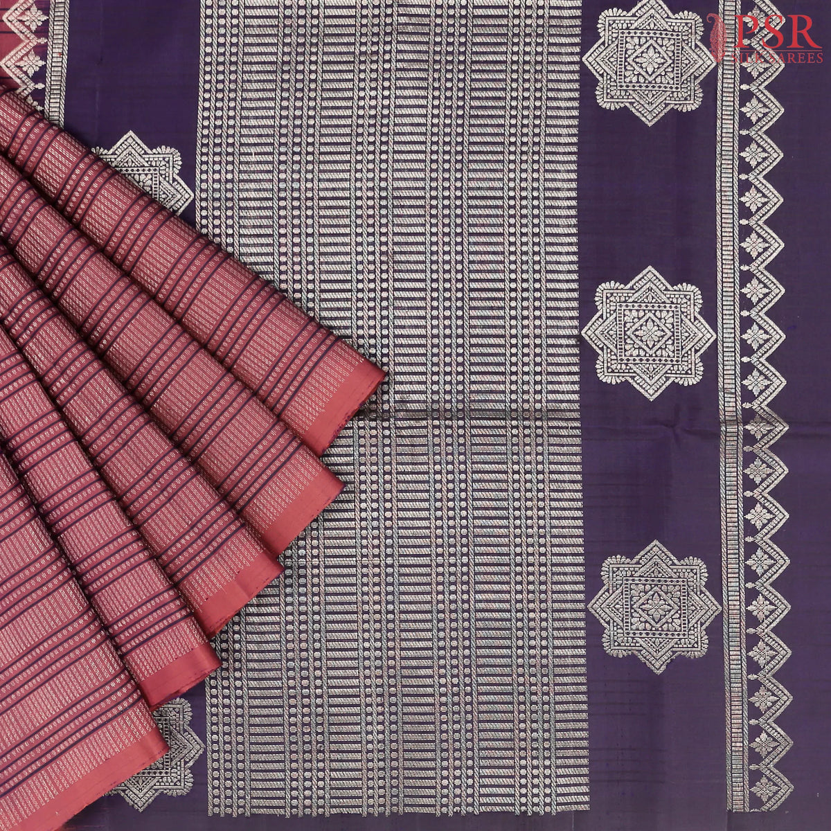 Copper Red Soft Silk Saree