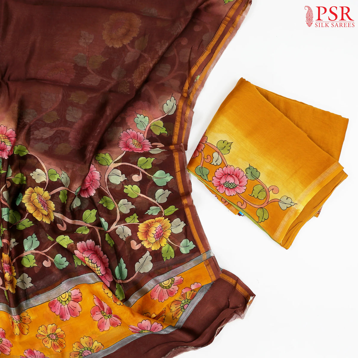 Mustard Yellow Chanderi Silk Cotton Dress Material