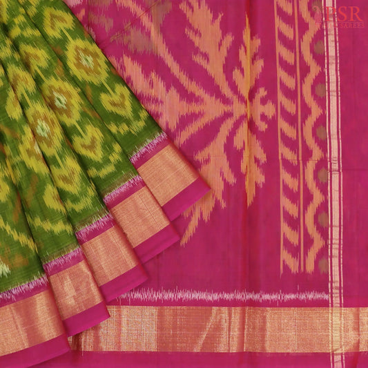 Sap Green Patola Silk Cotton Saree
