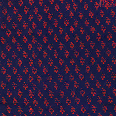 Navy Blue Cotton Print Running Material