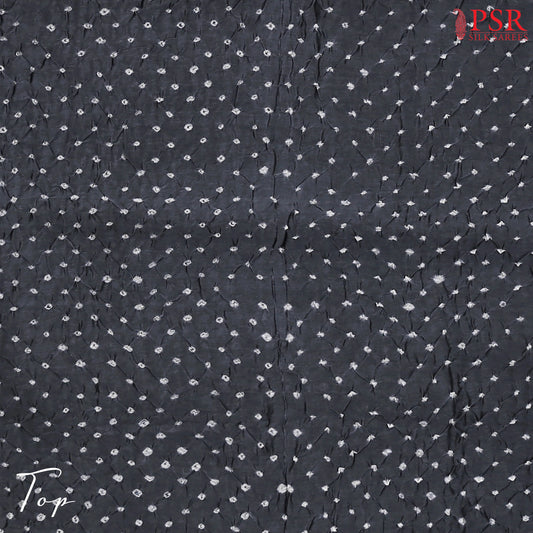 Dark Grey Bandhini Silk Cotton Dress Material
