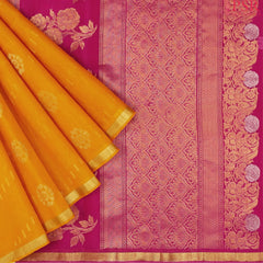 Marigold Yellow Silk Cotton Saree