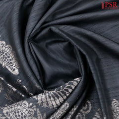 Black Soft Jute Silk Saree