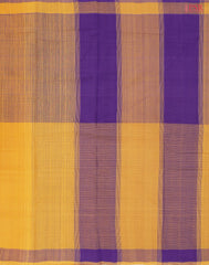 Mustard Yellow & Violet Mangalagiri Cotton Saree