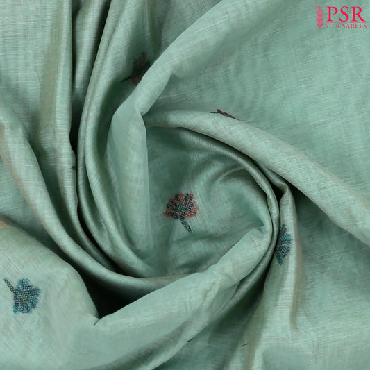 Turquoise Blue Ghicha Cotton Saree
