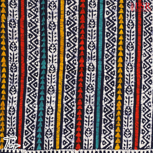 Dark Blue Batique Cotton Dress Material