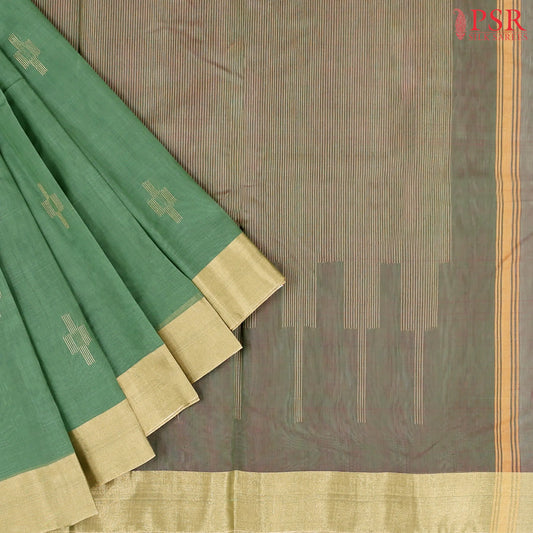 Viridian Green Silk Cotton Saree