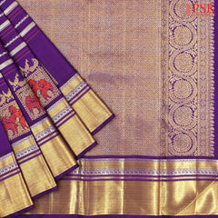 Dark Violet Kanchipuram Silk Saree