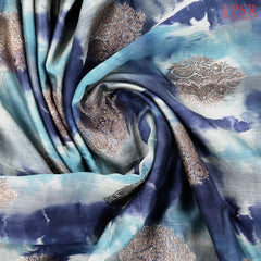 Shades Of Blue Chanderi Silk Cotton Saree