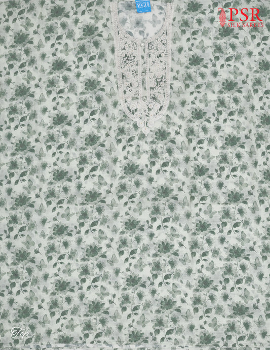 Light Green Cotton Dress Material