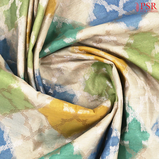 Beige & Multicolor Silk Cotton Saree