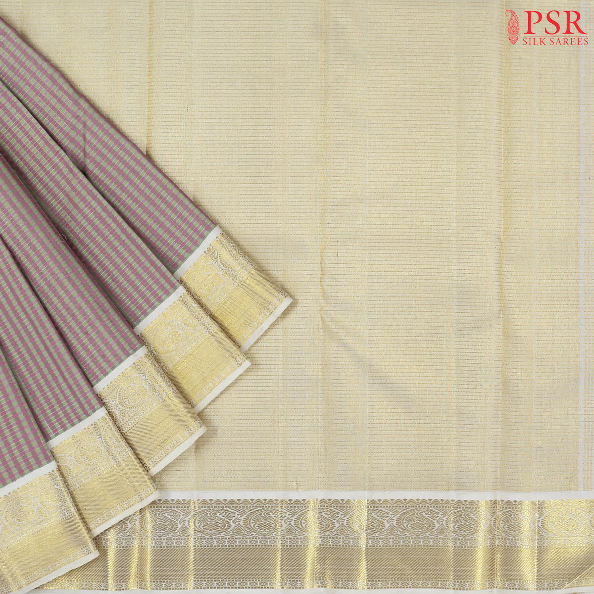 Light Green & Persian Pink Kanchipuram Silk Saree
