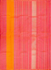 Saffron & Sunkist Pink Kanchipuram Silk Saree
