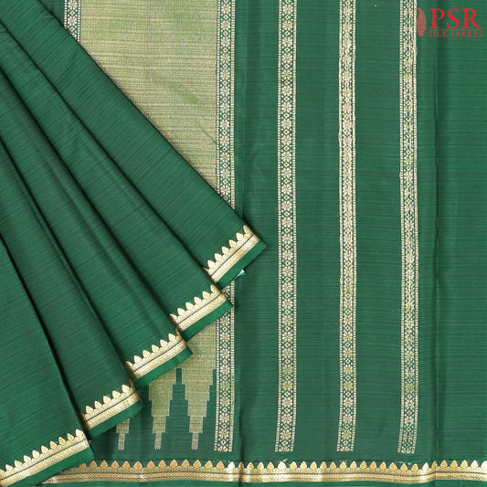 Dark Green Arani Silk Saree