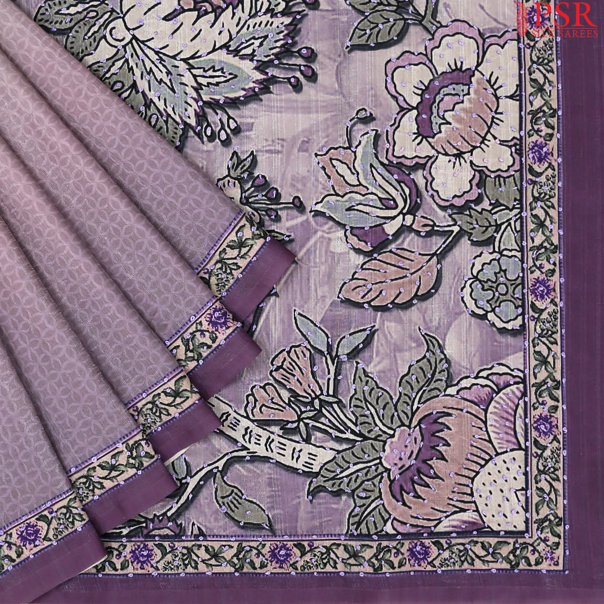 Heather Purple Semi Dupion Saree