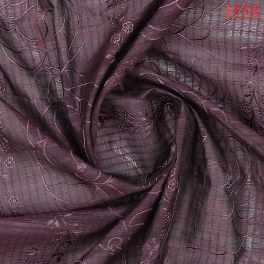 Dark Mauve Purple Semi Dupion Saree