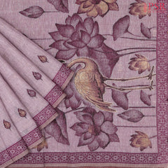 Mauve Purple Ghicha Cotton Saree