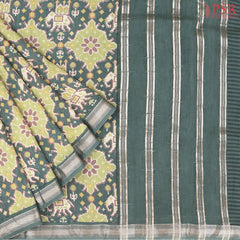 Teal Blue Assam Saree