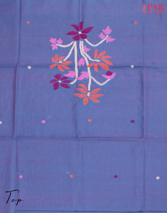 Blue Periwinkle Byloom Cotton Dress Material