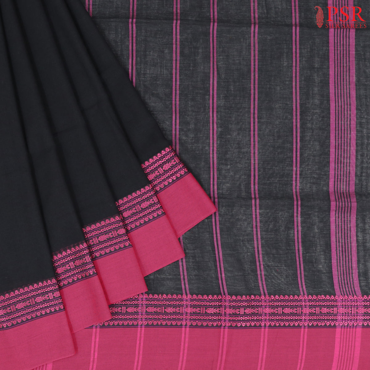 Black Byloom Cotton Saree