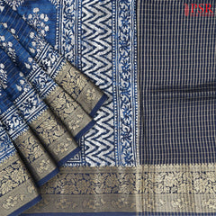 Indigo Blue Modal Silk Saree