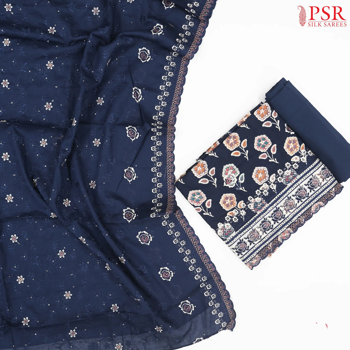 Midnight Blue Rayon Dress Material