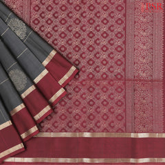 Dark Grey Soft Silk Saree