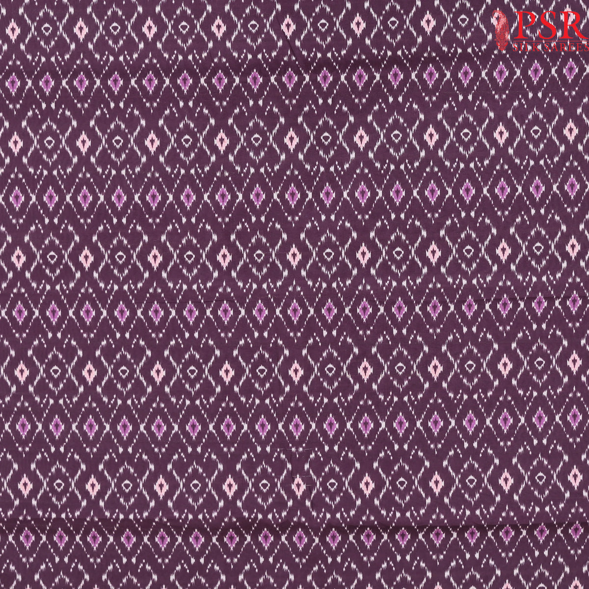 Jam Purple Semi Tassar Ikkat Print Running Material