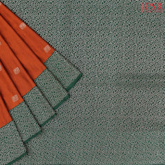 Rust Orange Jute Art Silk Saree