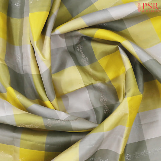 Grey & Yellow Soft Silk Saree