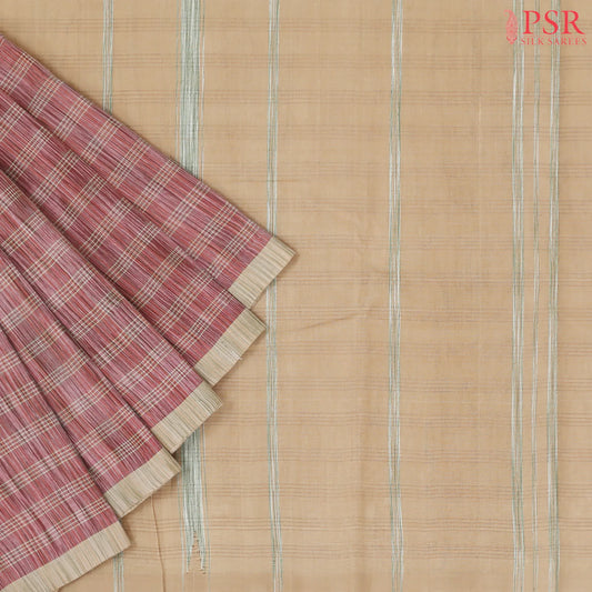 Shaded Maroon Kanchi Cotton Saree