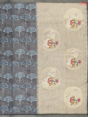 Dark Grey Silk Cotton Saree