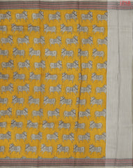 Mustard Yellow Munga Silk Saree