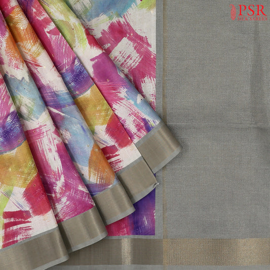 Multicolor Semi Dupion Saree