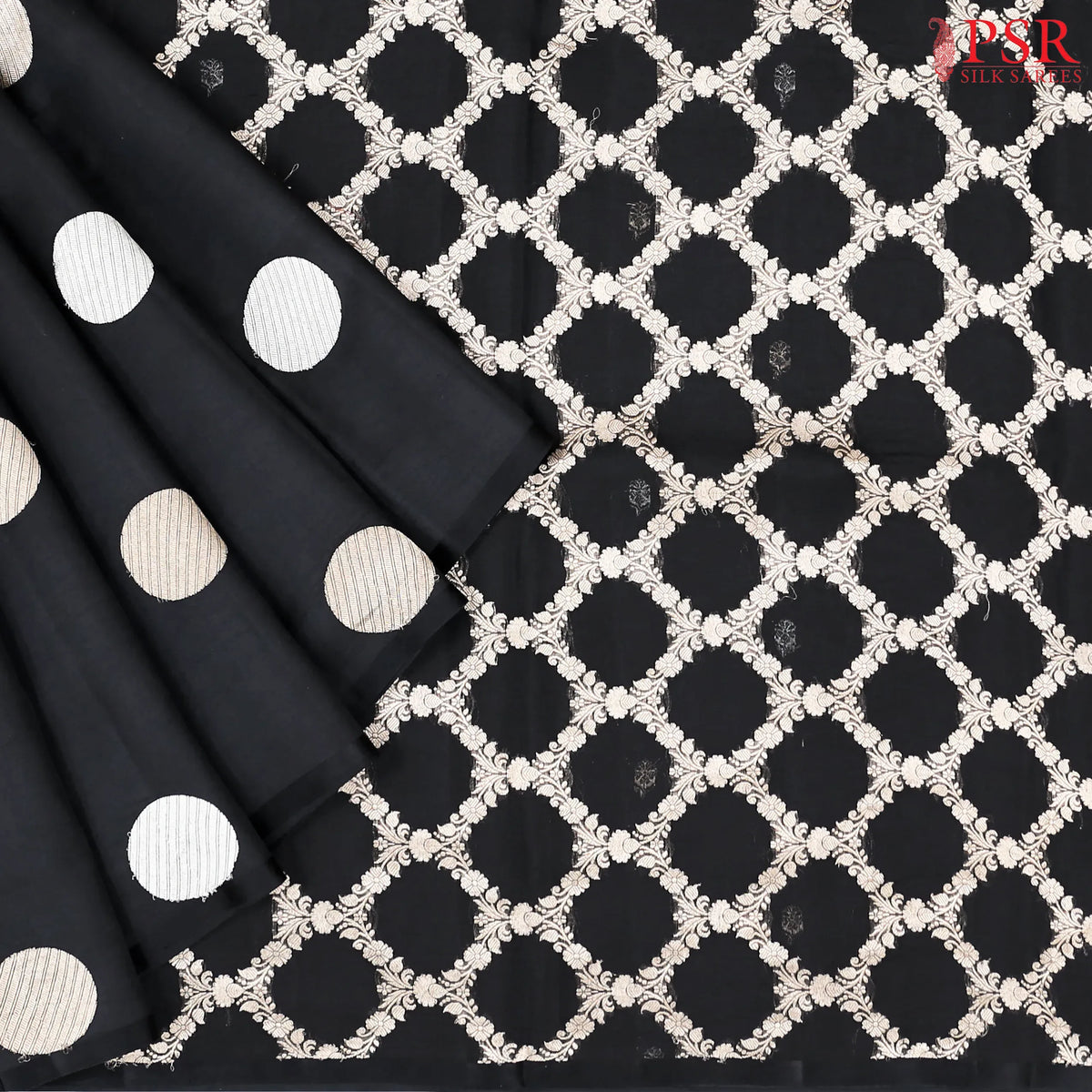 Black Chiniya Silk Saree