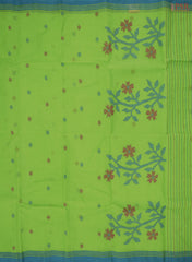 Parrot Green Bengal Cotton Saree
