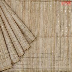 Sand Beige Semi Tussar Saree